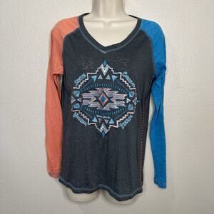 Cowgirl Tuff Embroidered Long Sleeve T Shirt Medium